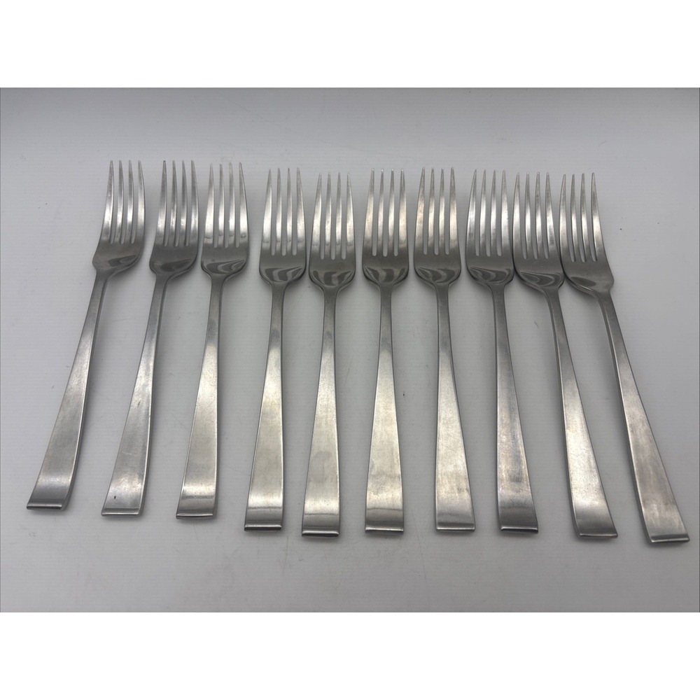 Vintage Lyon Stainless Steel New Charm Flatware Dinner Forks 7.5"- Set of 10